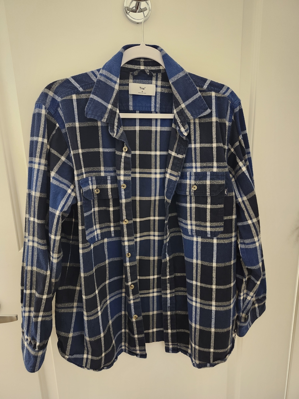 TNA Blue & Black Plaid Button-Up Shirt
